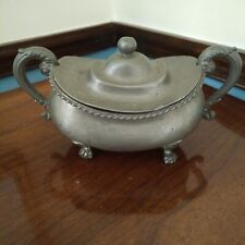 Vintage Marked JAMES DIXON & SON Sheffield England Pewter Footed Bowl With Lid picture