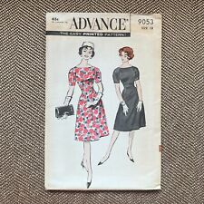 1950s Vintage Advance 9053 Size 18 Misses One-Piece Dress Pattern NEW Uncut picture