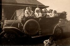 C.1910s RPPC Early Motor Car W Pitbull Dog Puppy Adorable Children Postcard picture