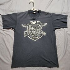 Vtg Harley Davidson Striped Shirt Men's L Eagle Shield Peoria, IL Single Stitch picture