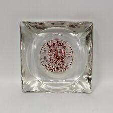 Sea Fare Restaurant NYC New York City Vintage Ashtray Clear Glass 4 Cigarettes picture