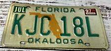 Vintage 1997 Florida Destin Ft Walton Okaloosa County License Plate KJC 18L picture