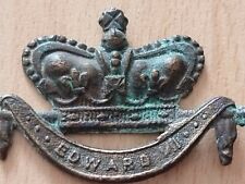 Antique Brass Edward VII Brass Badge Lapel Pin c1900s missing the pin fixings. picture