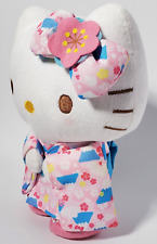 Hello Kitty plush doll in a kimono with Mount Fuji and cherry blossom pattern picture