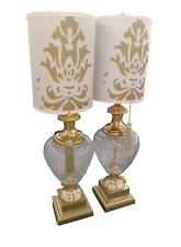 Pair of Frederick Cooper Brass Table Lamps w/ Original Shades picture
