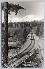 Mount Shasta California Pacific Highway Scenic View VTG RPPC Real Photo Postcard picture