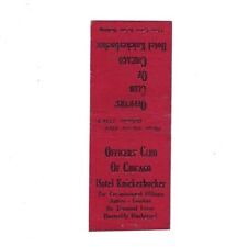 c1940s Officers’ Club Of Chicago Hotel Knickerbocker Illinois IL Matchbook Cover picture