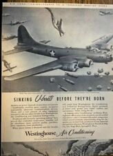 1944 Westinghouse Air Conditioning Advertisement Sinking U-Boats  picture