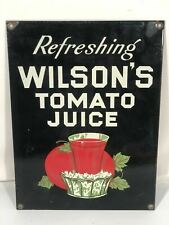 Wilson's Tomato Juice Vintage Ande Rooney Porcelain Enameled Ad Sign Made In USA picture