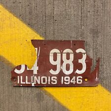 1946 Illinois License Plate Soy Fiberboard War Year Garage Auto Decor 34983 picture