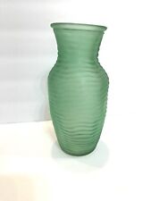 Vintage Frosted Green Vase 8.5” picture