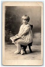 c1910's Girl With Studio Light Magazine RPPC Photo Posted Antique Postcard picture