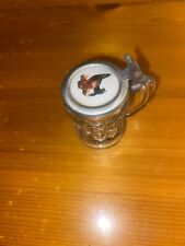 Vintage German Beer Stein glass with pewter and porcelain lid Germany picture