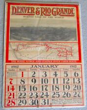 1912 Denver & Rio Grande Railroad Calendar Complete picture