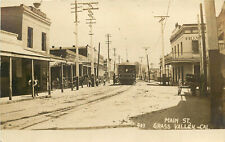 RPPC Postcard Main Street Grass Valley CA Nevada County Trolley Horse-Drawn 403 picture