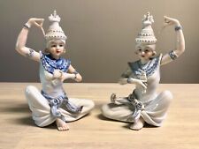 Vintage Thailand Temple Dancers Seizan Fine Art Porcelain Figurines picture