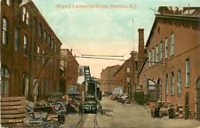 c1910 Postcard; Roget's Locomotive Shops, Paterson NJ, Railroad, Unposted Nice picture