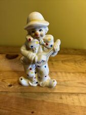 Vintage Sophia Ann Ceramic Painted Music Playing Collectible Clown Figurine  picture
