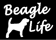 beagle love funny  dog vinyl decal car bumper sticker 111 picture