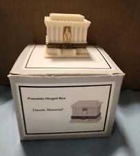 PHB Hinged Porcelain Trinket Box Lincoln Memorial picture