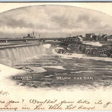 1905 Little Falls, Minn Below The Dam Litho Art J.W Jarboe UDB Postcard RPO A166 picture