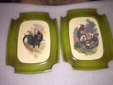 2 AMERICAN ROOSTERS WALL HANGINGS picture