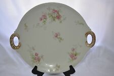 Antique JPL Limoges France Open Handle Plate Pink White Carnation Jean Pouyat picture