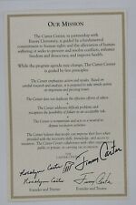 President Jimmy Carter & Rosalynn Carter Signed Carter Center Mission Statement  picture
