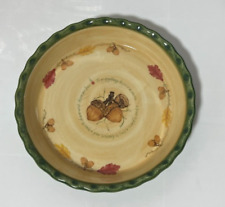 Vintage Russ Berrie Pie Plate - Fall - Acorns - Green - Season picture