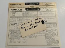 AEA Tune-Up Chart System 1950 Oldsmobile Six Cylinder Series 76 picture