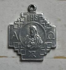 Vintage Catholic crusader's cross Mary Jesus Alpha Omega religious Metal picture