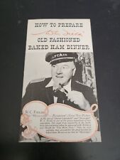 Vtg W.C. Fields Old Fashioned Baked Ham Dinner Recipe Booklet picture