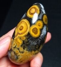 TOP 39G Natural Mongolia Gobi Agate Eye Agate Geode Heart Stone Collection QC124 picture