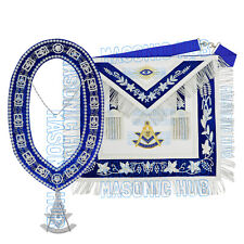 Premium Masonic Past Master Apron in 100% Lambskin with Chain Collar+Free Jewel picture