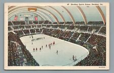 Interior of Hershey Sports Arena 1947 Hockey Game Hershey PA Vintage Postcard picture