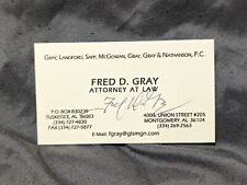 Fred Gray civil rights attorney signed autographed business card Rosa Parks picture