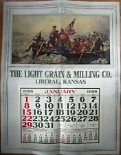 Liberal, KS 1928 Advertising Calendar/GIANT 29x37 Poster-Grain/Milling-Patriotic picture