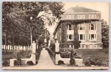 Lewiston Maine~Bates College~Carnegie Science Hall~Lantern Gate Walk~1920s B&W picture