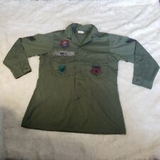 Vintage US Air Force Fatigue Utility Shirt Green Button Up USAF  picture