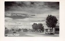 RPPC Powell WY Wyoming Main Street Coulter Ave 1950s US Hwy 14 Photo Postcard V9 picture
