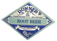 Donner Brand Root Beer Truckee Soda Works Paper Label c1920's-30's VGC picture