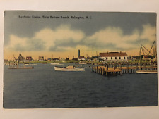 Postcard Bayfront Scene Ship Bottom Beach Arlington New Jersey Linen Posted 1947 picture