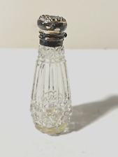 ANTIQUE VICTORIAN CUT GLASS STERLING SILVER TOP PERFUME BOTTLE picture