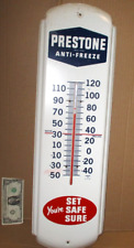 PRESTONE ANTI-FREEZE - Gas Station AUTO PARTS Thermometer Sign - Vintage 27