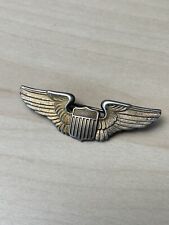 Sterling Silver WW2 US ARMY AIR FORCE PILOT WINGS 2-Inch Shirt Size Pinback picture