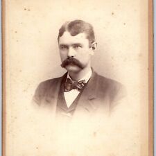 c1880s Milwaukee, WI Big Mustache Man Cabinet Card Photo Broich Wisconsin B23 picture