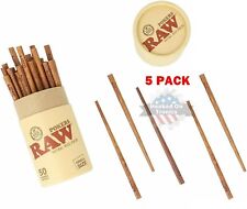 5 Pack - RAW Small Cone Rolling Paper Natural Wood Poker Packer - FAST SHIPPING picture