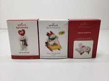 Hallmark Keepsake Ornaments Lot Of 3 Joy In The Air Snow Sweetie Crayola Sled picture