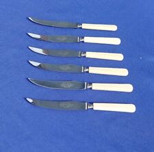 Set 6 Vtg Sheffield England Mastan Cutlers Stainless Steel Blade Steak Knives  picture