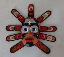 Vintage Hand Carved Wooden Mask Painted Native American Style picture